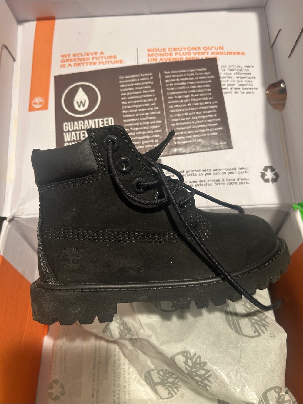 Timberland Kids Black Lace-Up Waterproof Boots